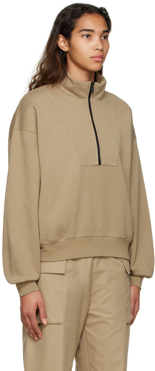 ESSENTIALS TAN COTTON SWEATSHIRT