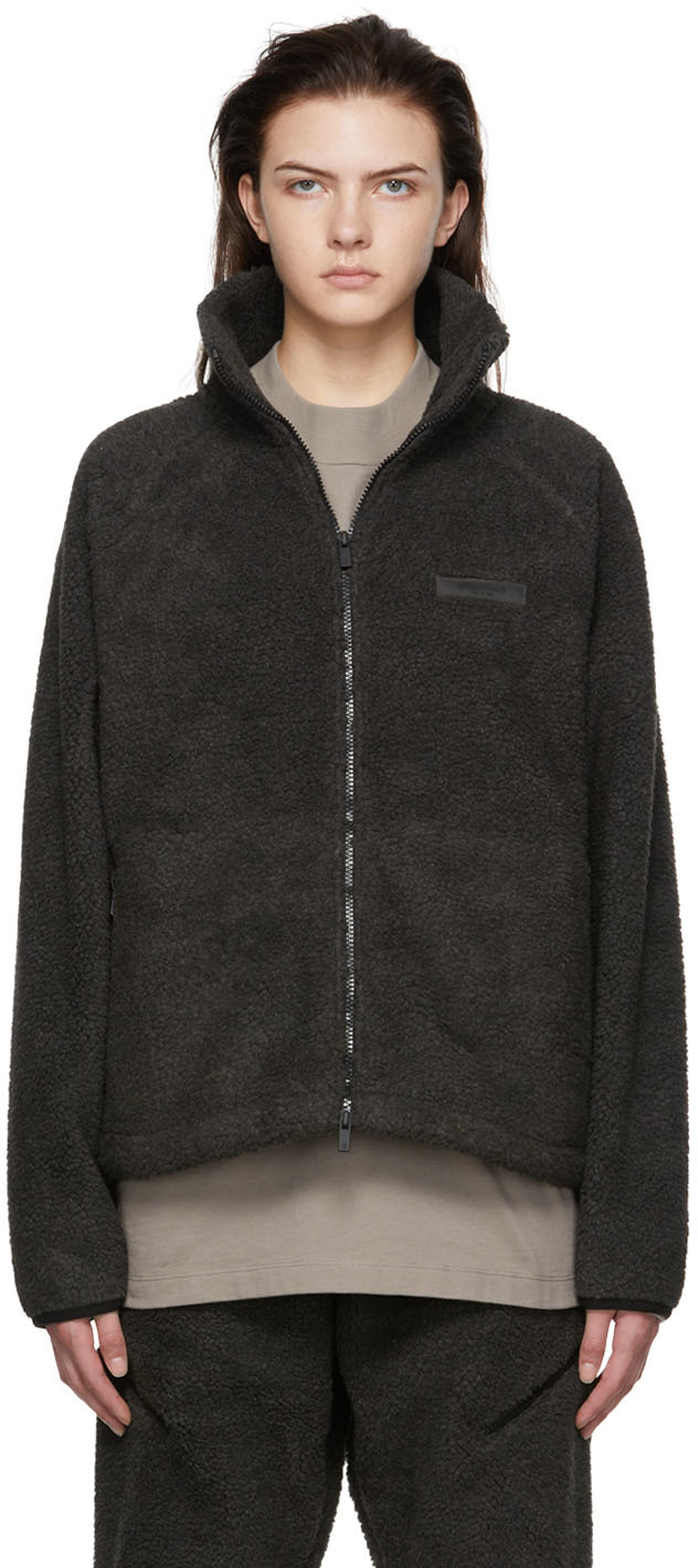 Essentials Black Polyester Sweater In Iron