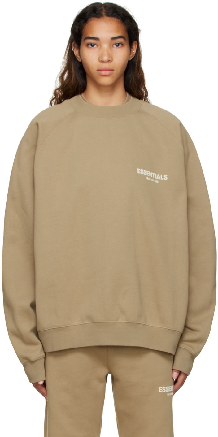 ESSENTIALS TAN COTTON SWEATSHIRT