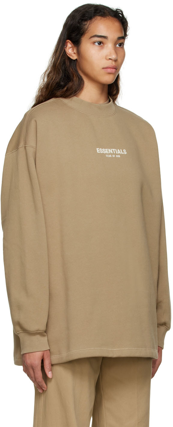 ESSENTIALS TAN COTTON SWEATSHIRT