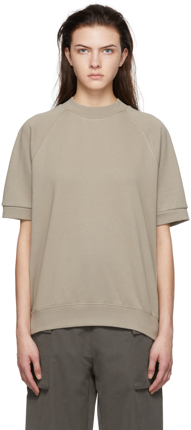 Essentials Taupe Cotton Sweatshirt In Desert Taupe
