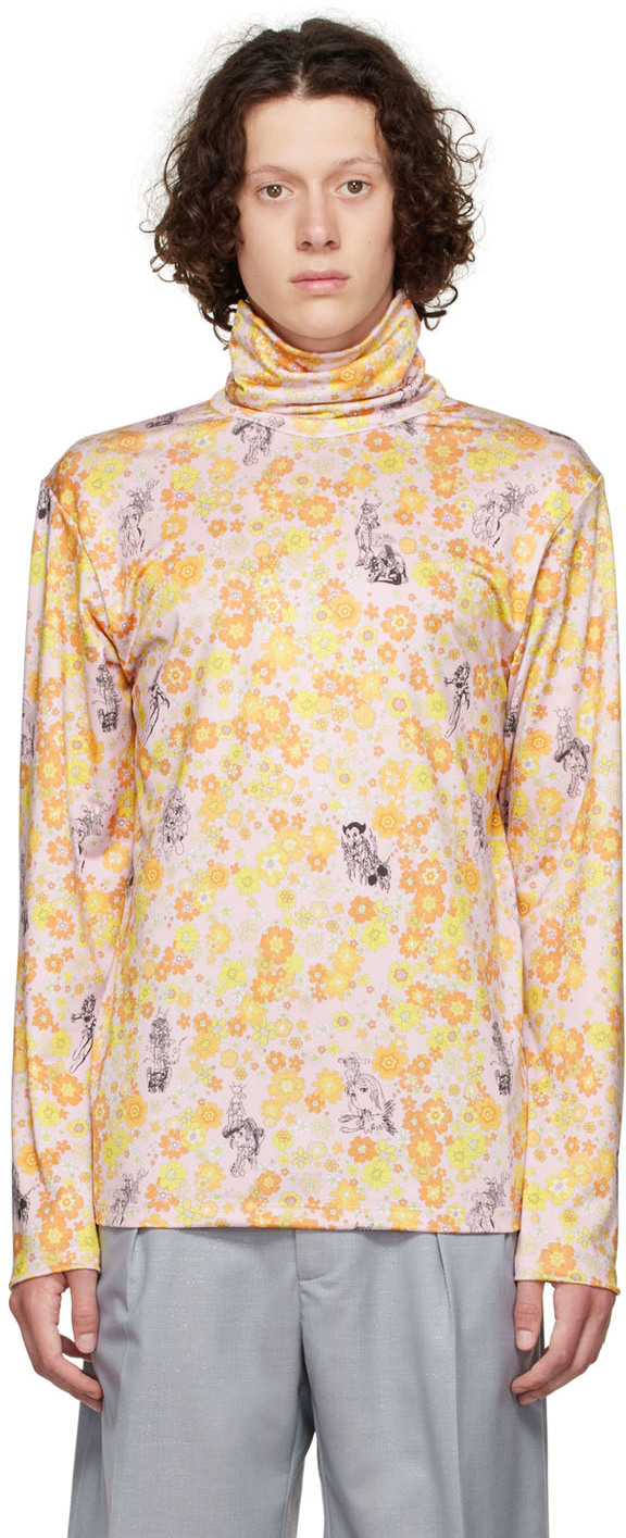 Pink Nylon Long Sleeve T-Shirt