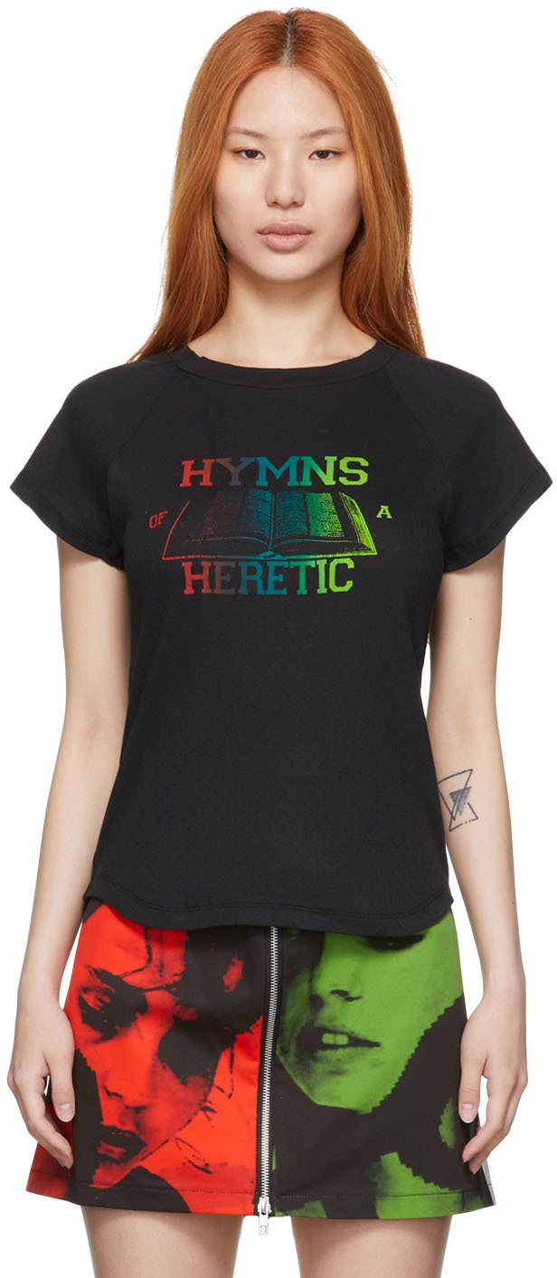 Rose Murdoch Ssense Exclusive Black Edith T-shirt In Heretic Print