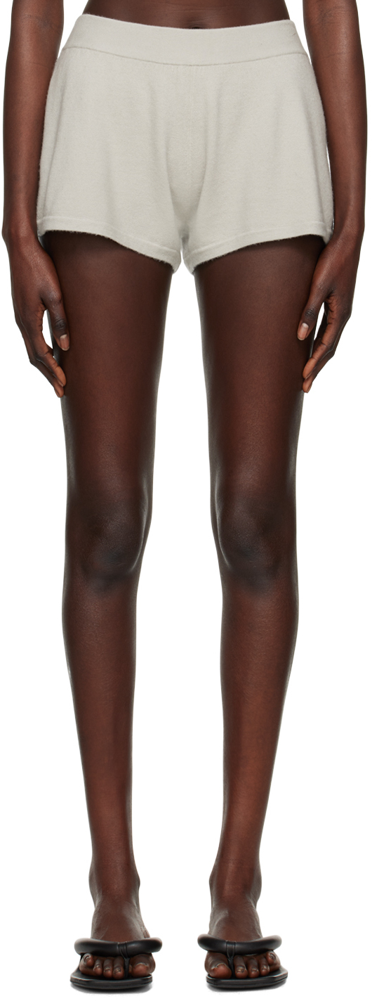 Frenckenberger Taupe Cashmere Shorts In 1 Moon
