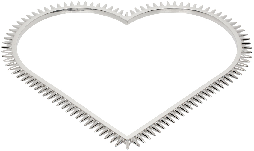 We11 Done Silver Spike Heart Arm Cuff