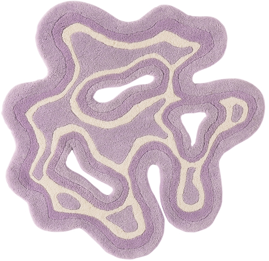Mush Studios Ssense Exclusive Purple & White Small Valley Rug In Wisteria