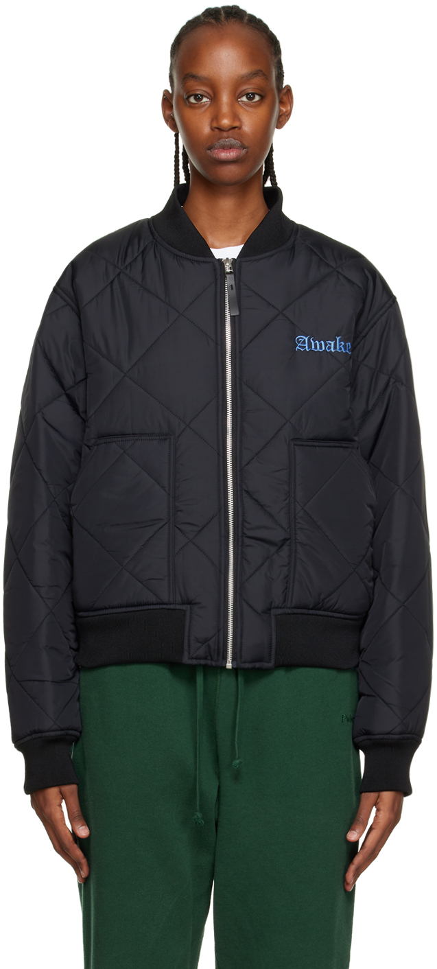 Awake Ny Black Patch Bomber Jacket
