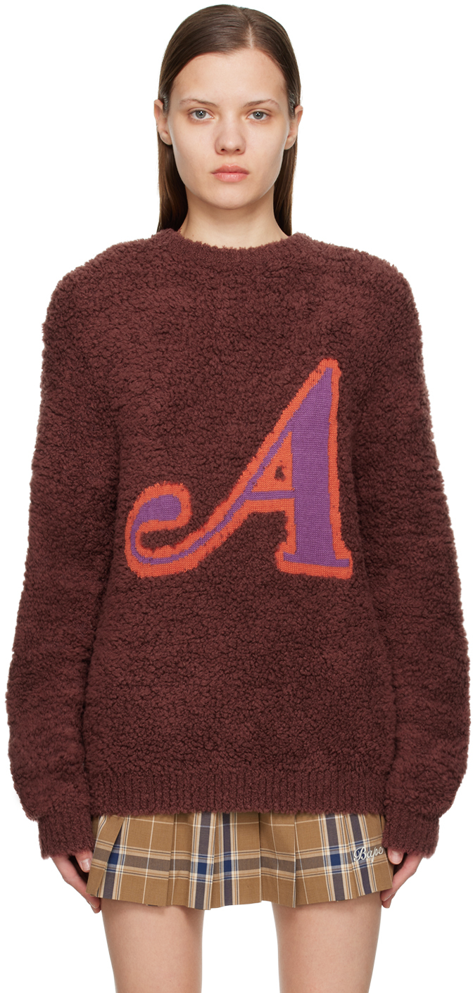 Awake Ny Brown 'a' Sweatshirt In Mauve