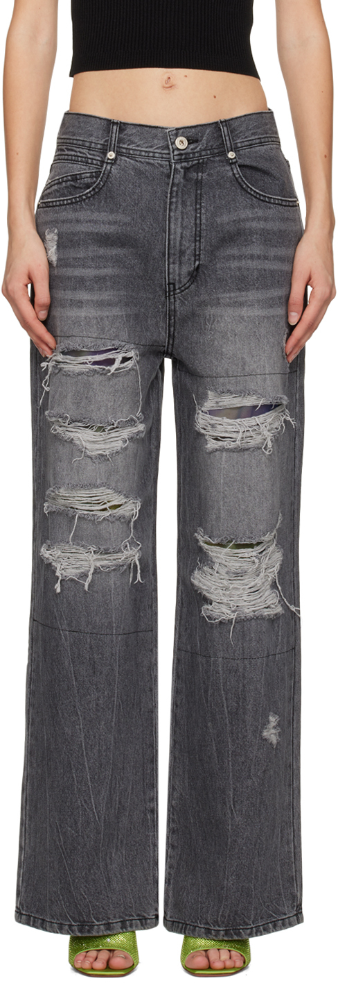 Gray Distressed Jeans