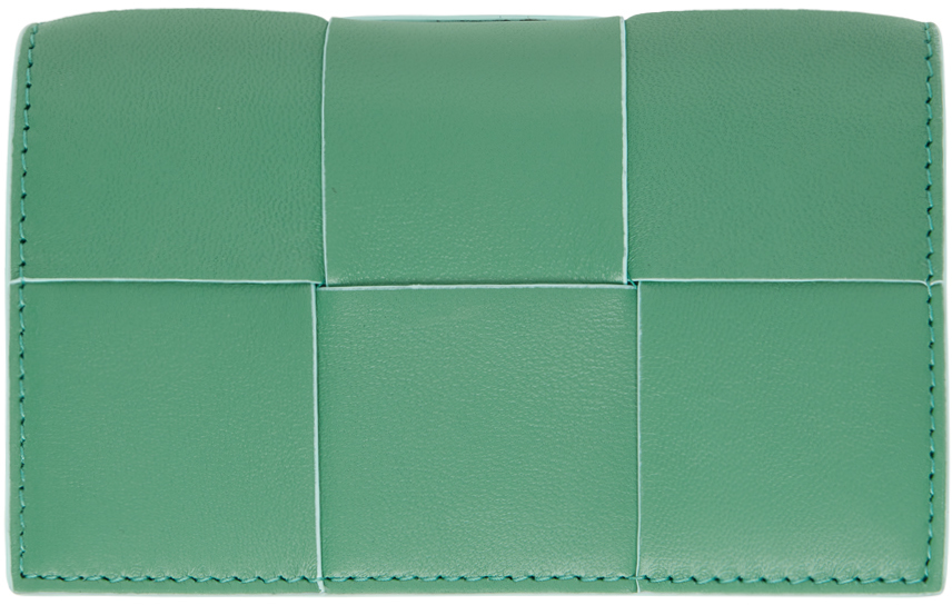 Green Intreccio Card Holder