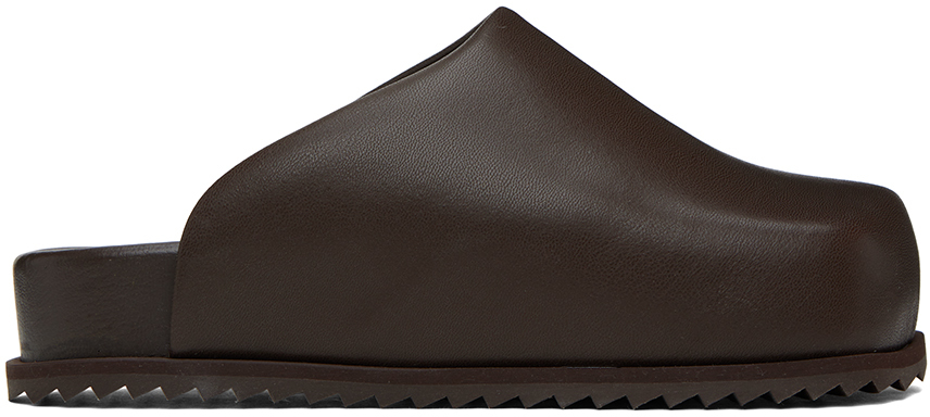 Yume Yume Brown Truck Mules In Vanquish Choco