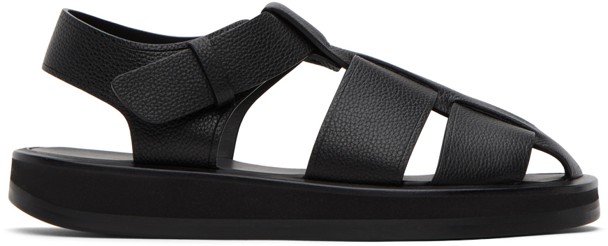 Shop The Row Black Fisherman Sandals