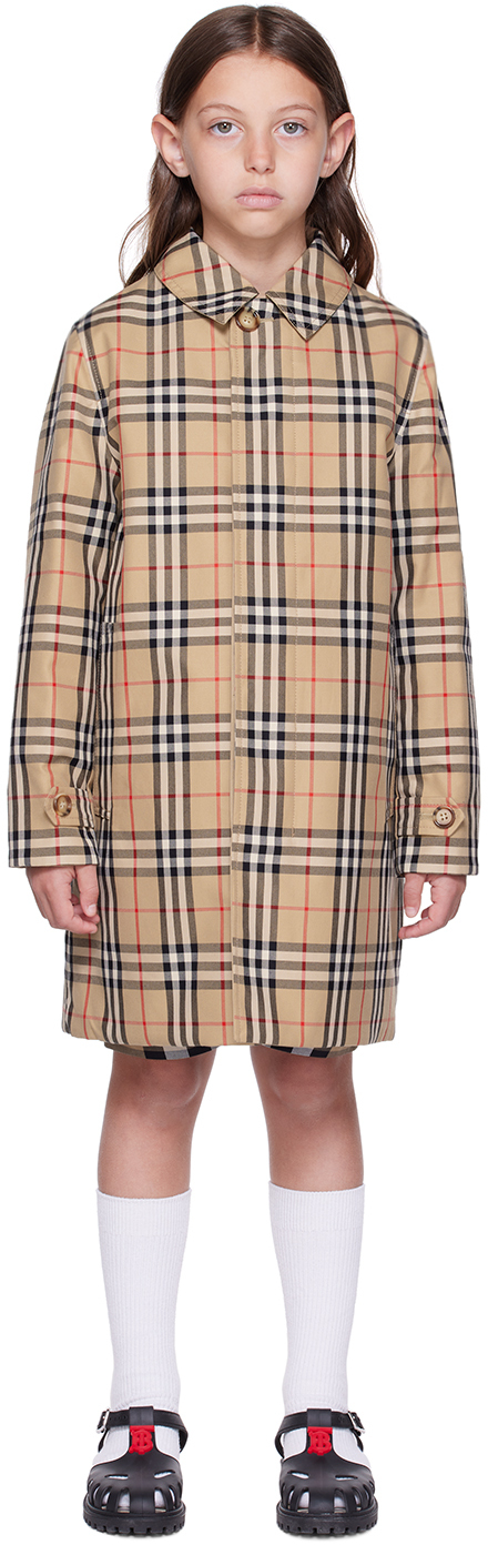 Burberry Check Cotton Gabardine Reversible Car Coat In Archive Beige Ip Chk