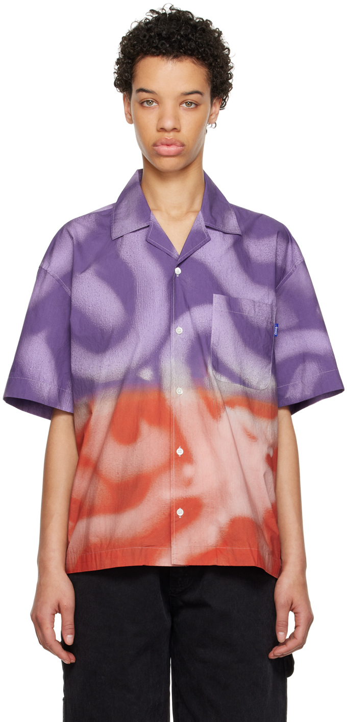Awake Ny Purple & Orange Tercer Mundo Edition Dip-dyed Shirt In Magenta/orange