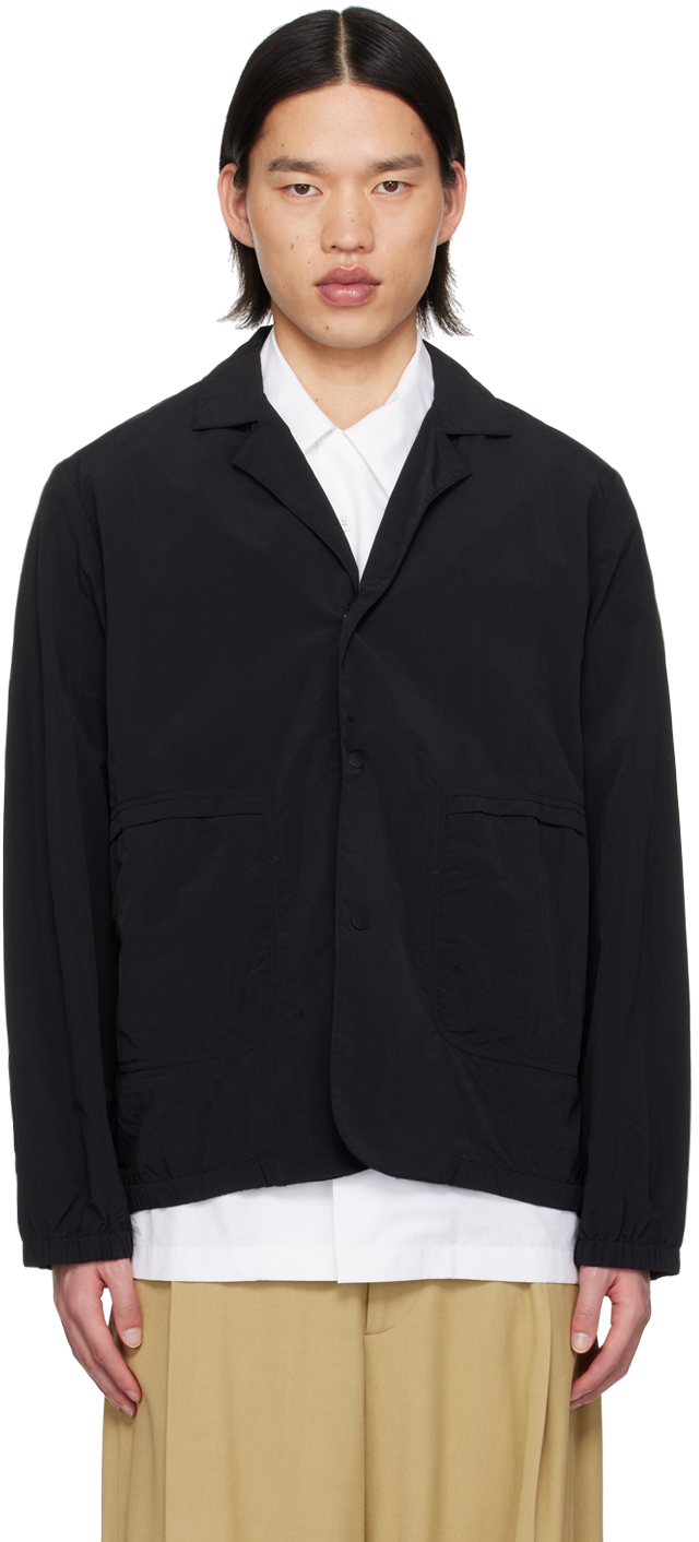 Black Press-Stud Blazer