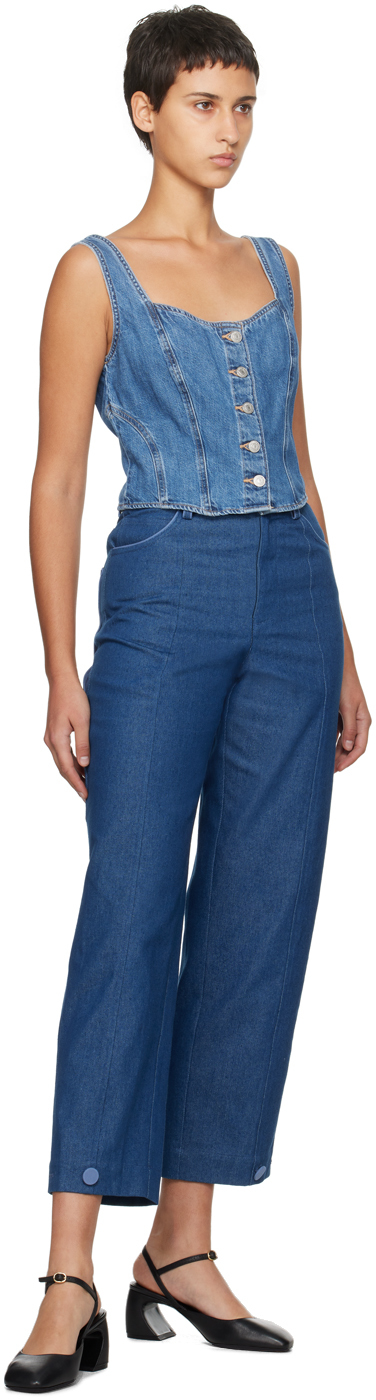 Levi's Braided Dark Wash Denim Vest Top In Hold My Purse 2