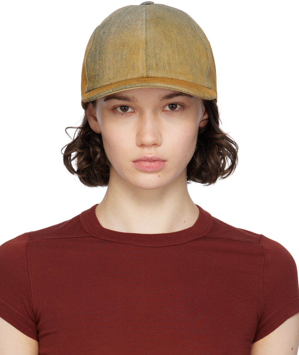 Rick Owens Drkshdw Yellow Degrade Denim Baseball Cap In 4653d Sky/orange Deg