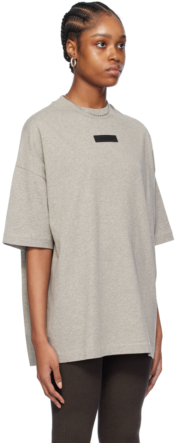 ESSENTIALS GRAY CREWNECK T-SHIRT