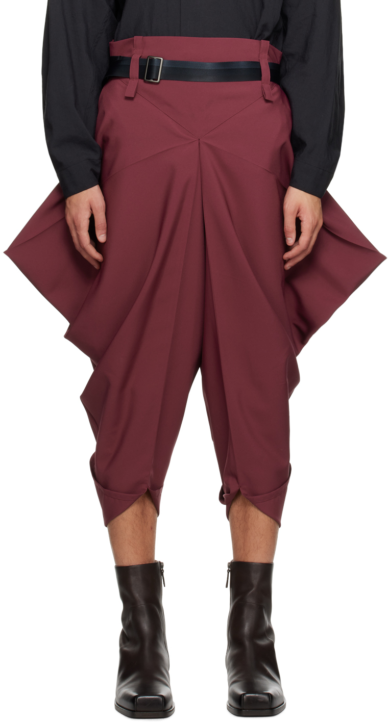 Burgundy Tetra Trousers
