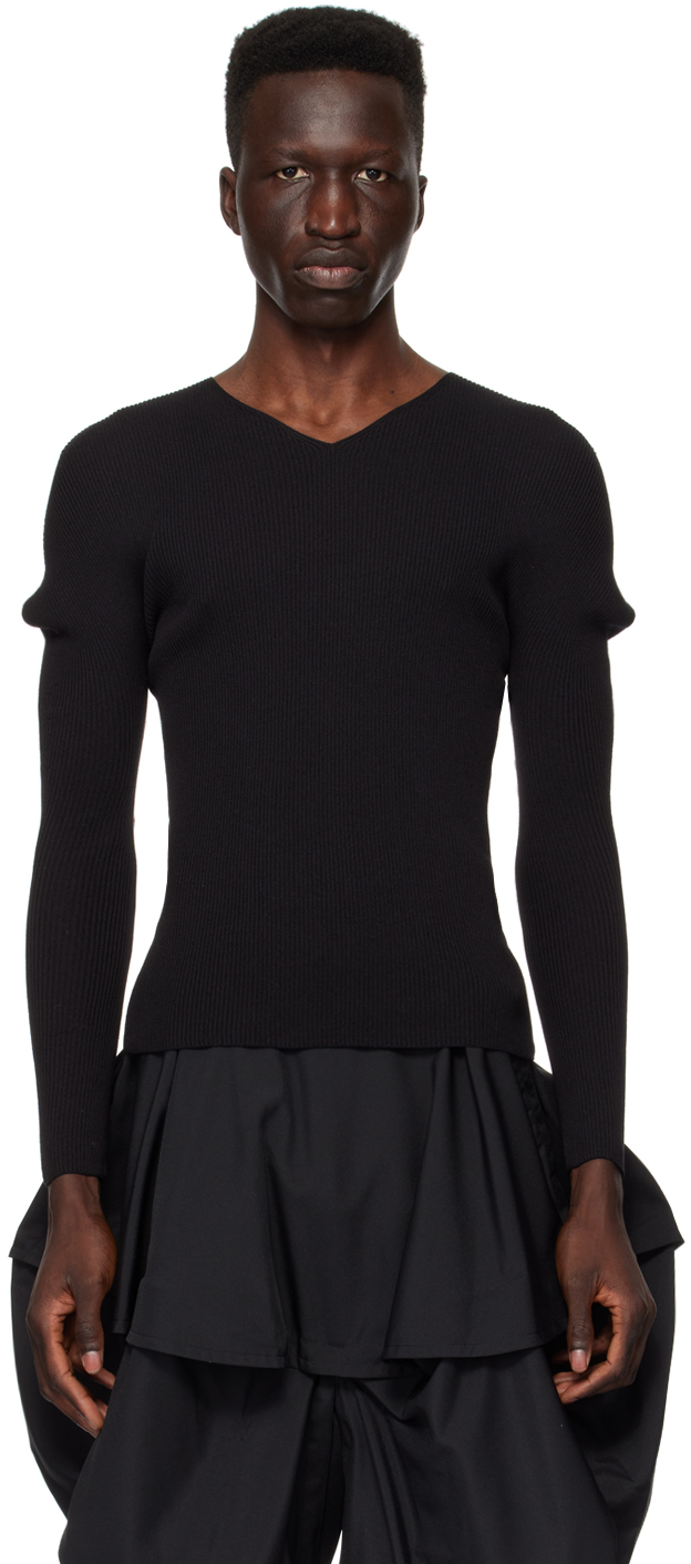 Black V-Neck Sweater