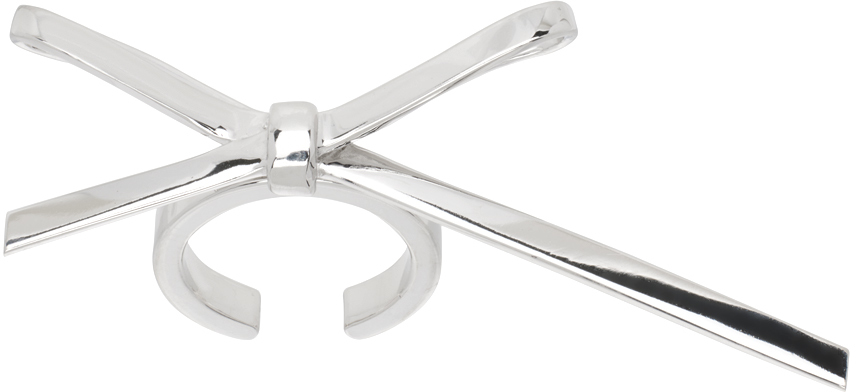 We11 Done Silver Bow Nail Ring