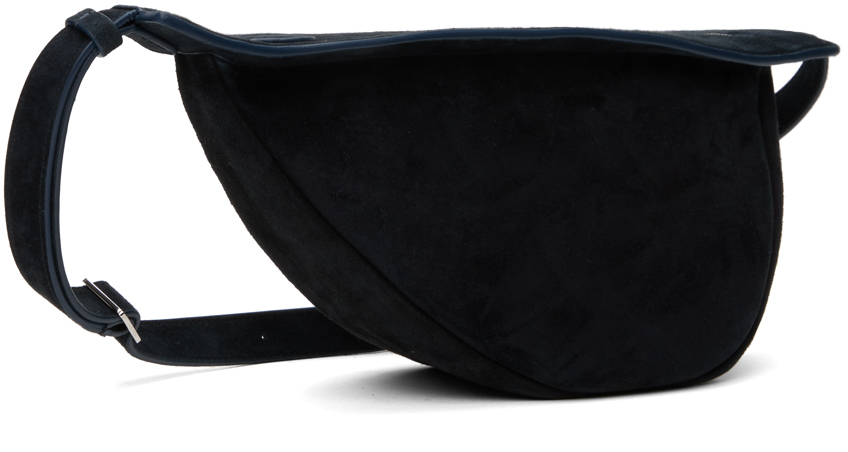 Shop The Row Navy Small Slouchy Banana Bag In Dark Navy Pld