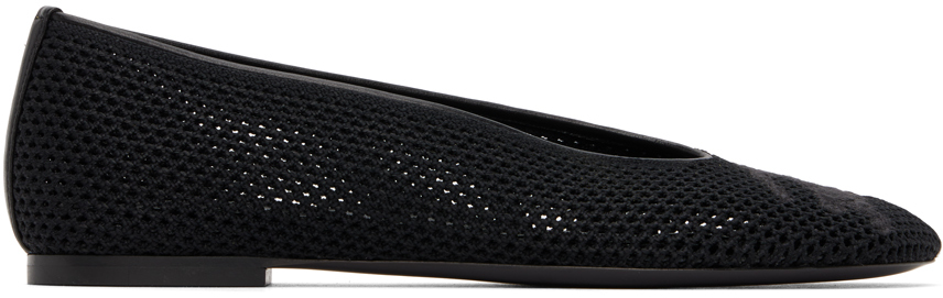 Black Mesh Ballerina Flats