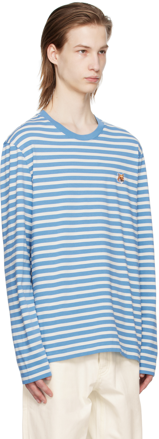 Maison Kitsuné Fox Head Patch Regular Marin T-shirt Clothing In S443 Drifter Blue