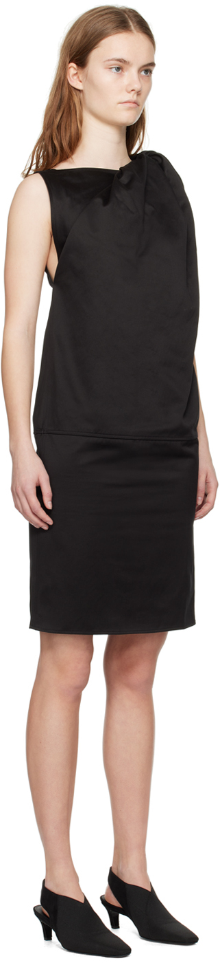Shop Totême Black Shoulder-twist Midi Dress In 001 Black