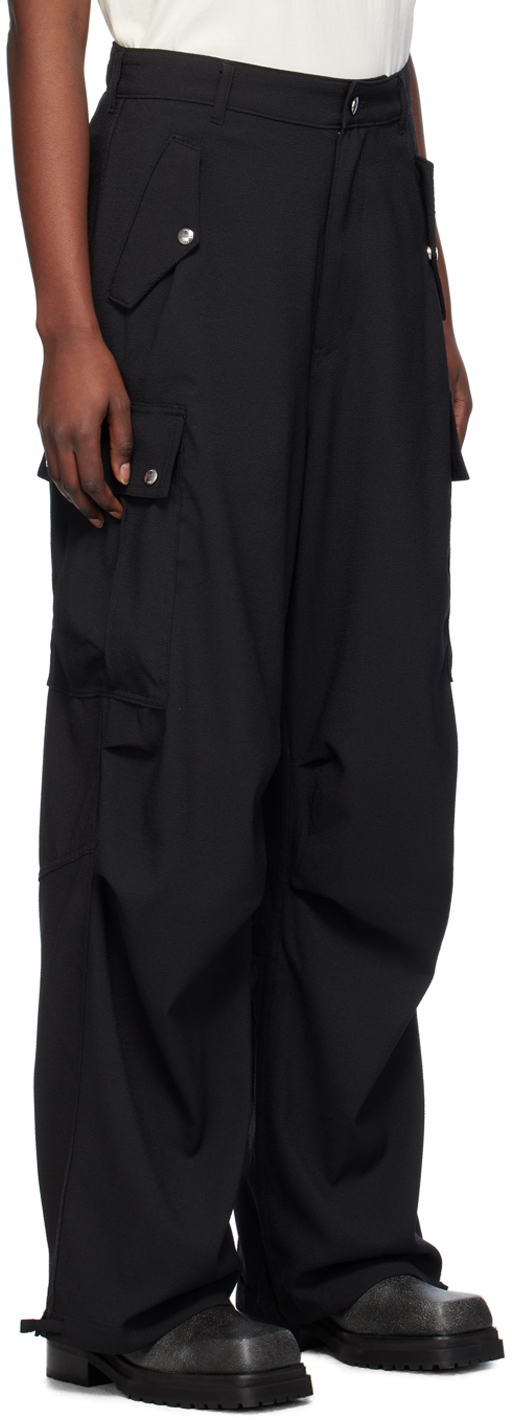 Rhude Black Cargo Pocket Trousers In 0372 Black