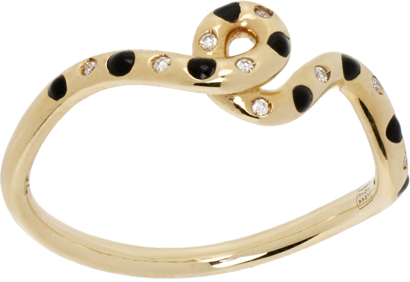 Gold & Black Mini Loop Ring