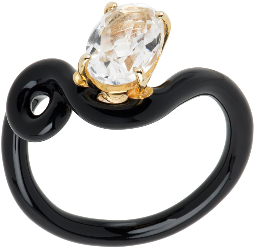 Black Oval Vine Ring