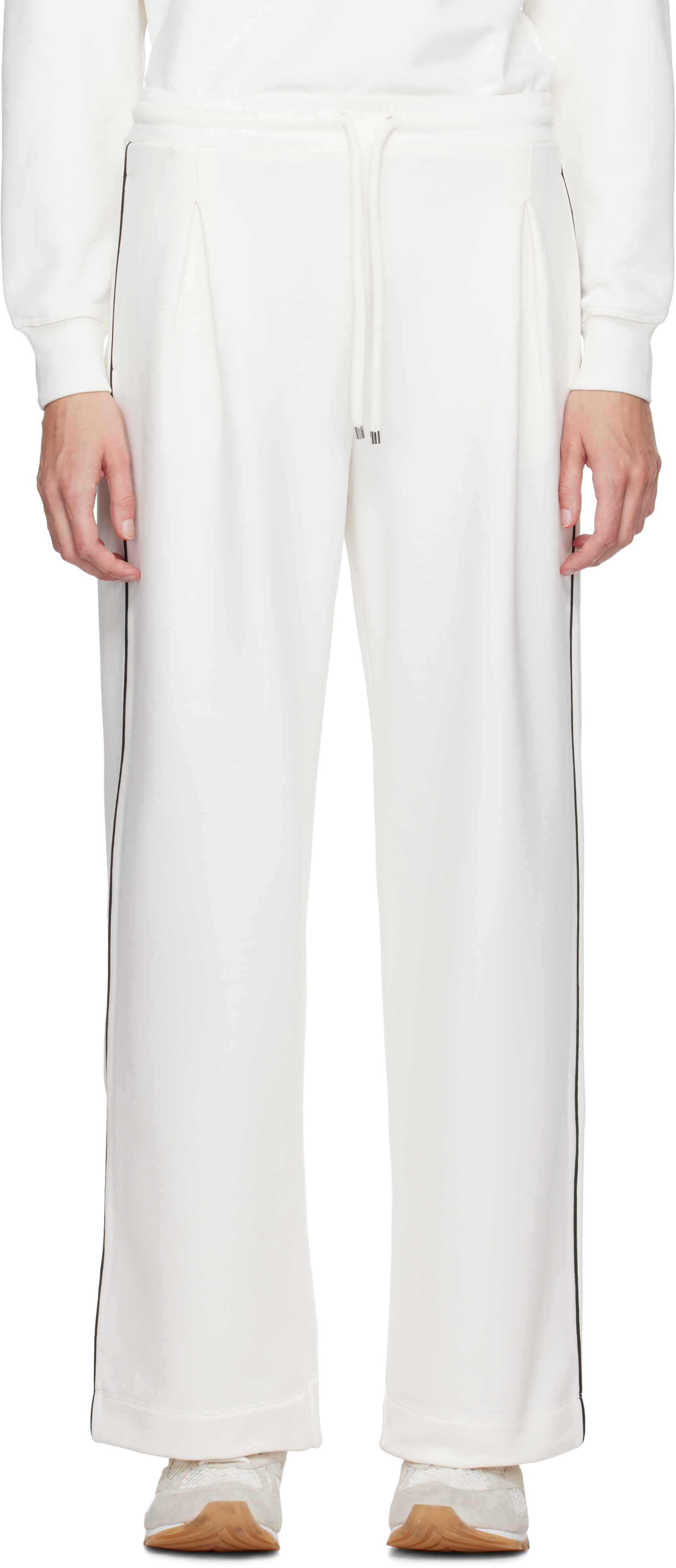 Max Mara White Curve Lounge Pants In 001 White