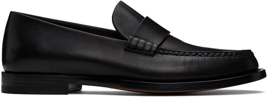 The Row Black Novus Loafers In Blk Black