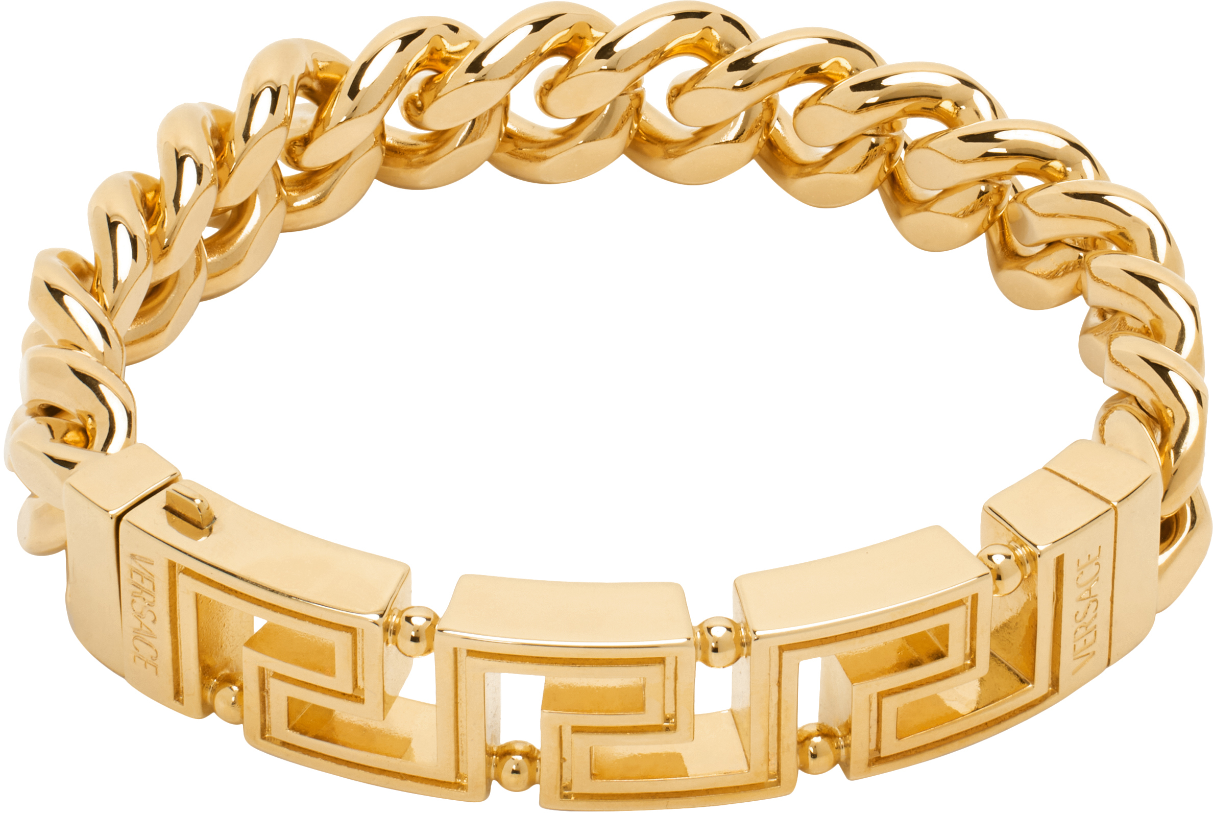 Versace Gold Greca Chain Bracelet In 3j000- Gold