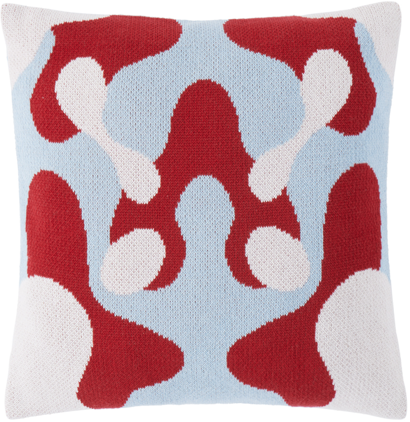 Mush Studios Ssense Exclusive Blue & Red 'the Blot' Cushion In Air
