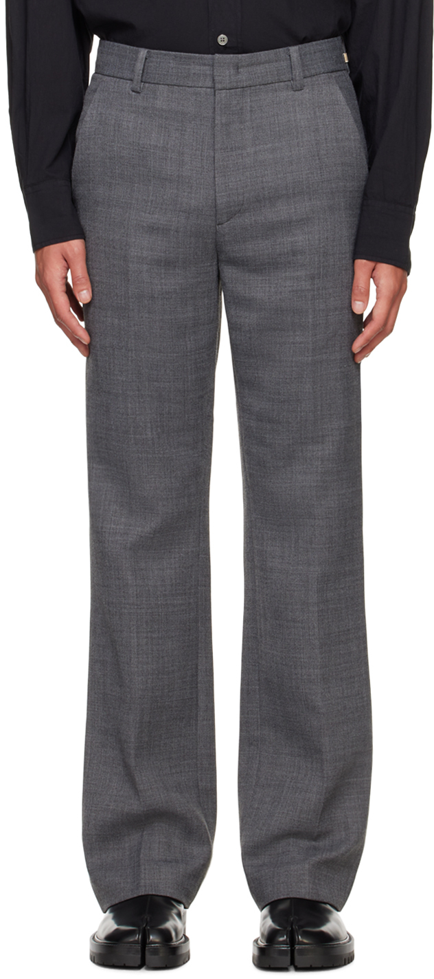 Gray Bootcut Trousers