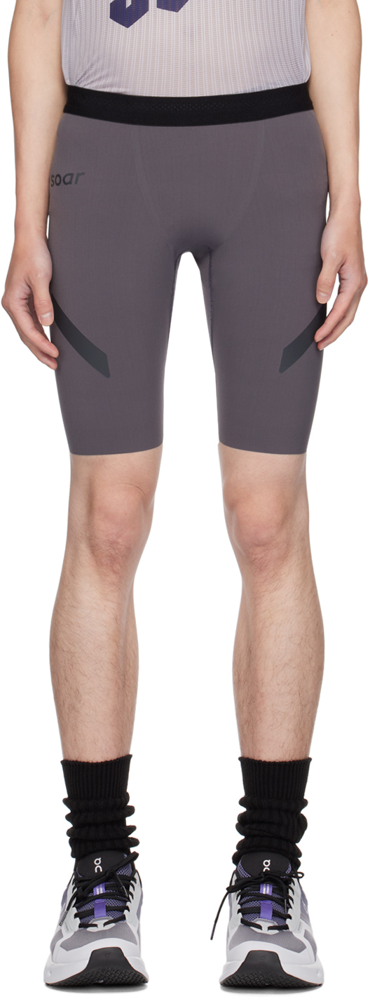 Soar Gray Half Tights Shorts In Nine Iron Grey