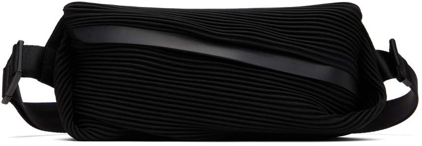 Issey Miyake Black Bias Pleats Waist Pouch In 15 Black