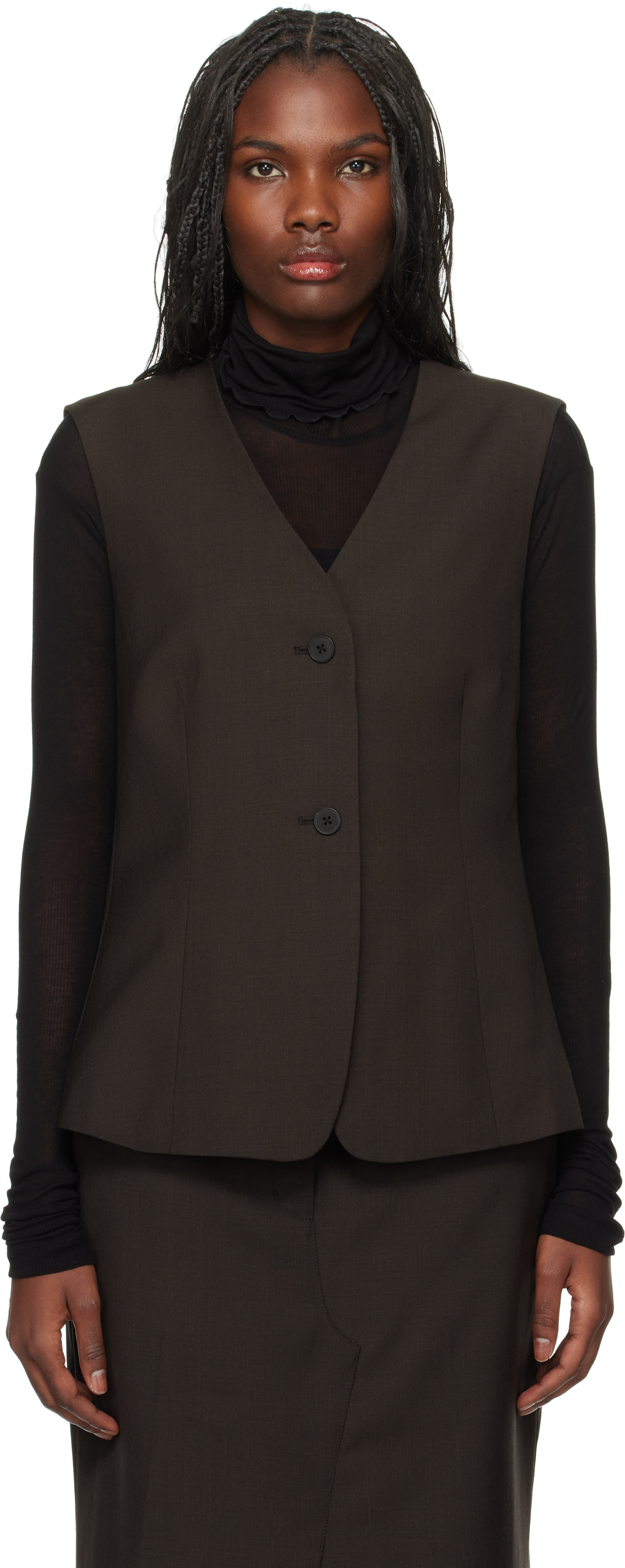 Brown Kiko Wool Vest