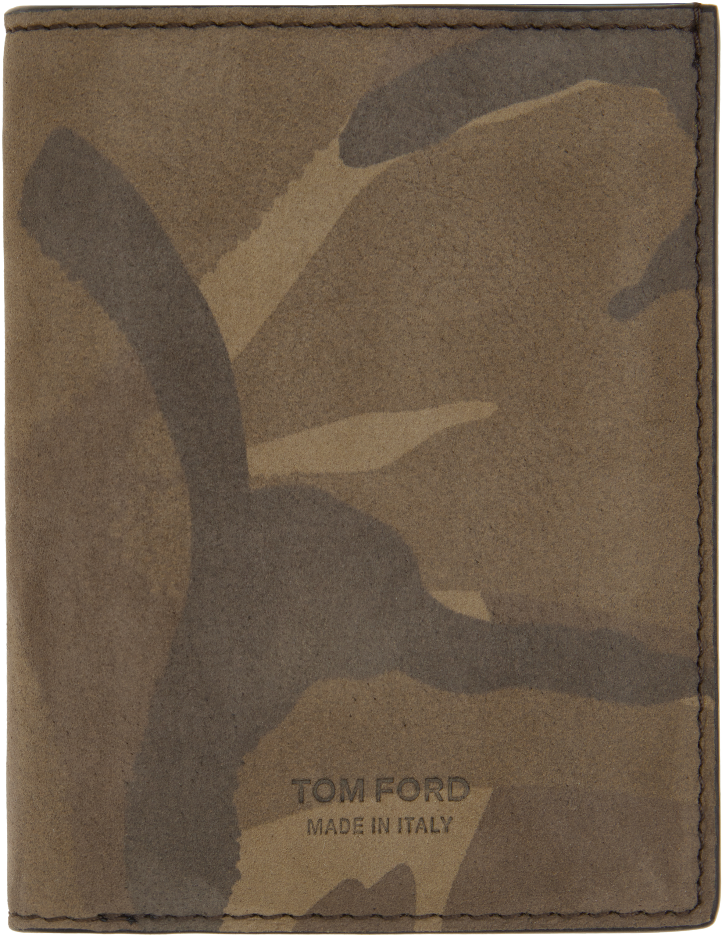 Khaki Camo Nubuck Folding Card Holder