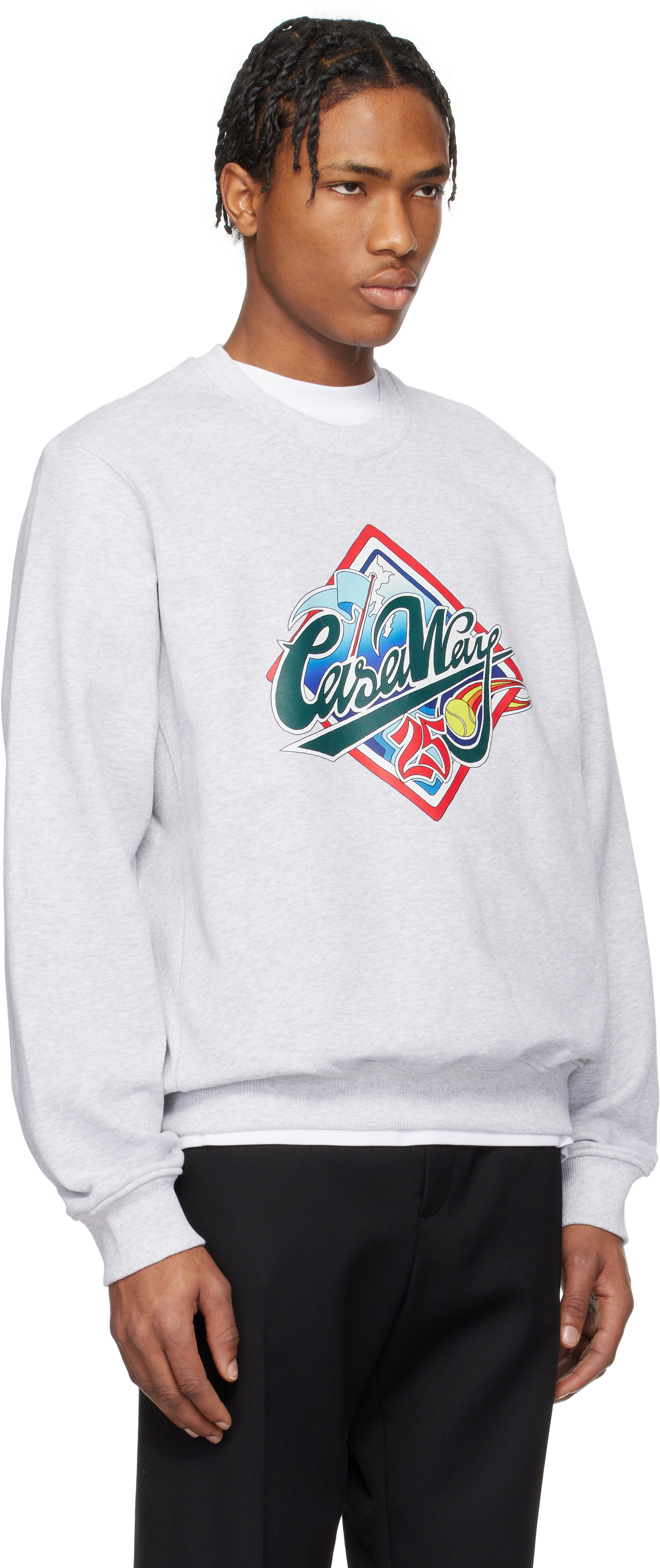 Shop Casablanca Gray 'casa Way' World Series Sweatshirt In Grey