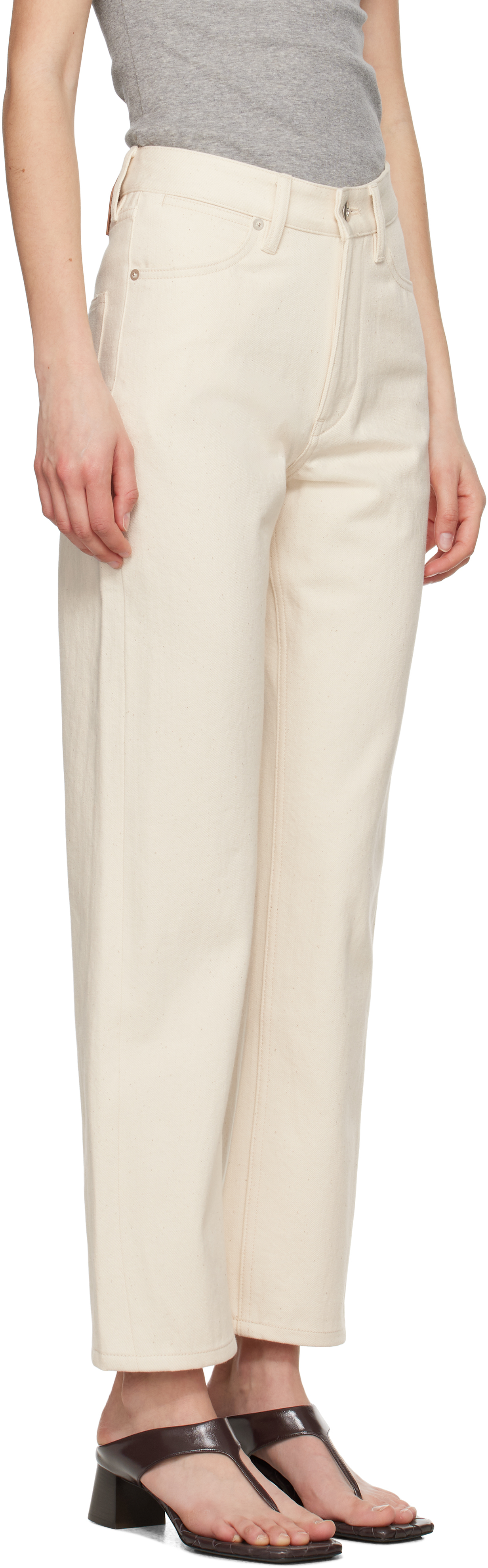JIL SANDER OFF-WHITE SLIM FIT JEANS 