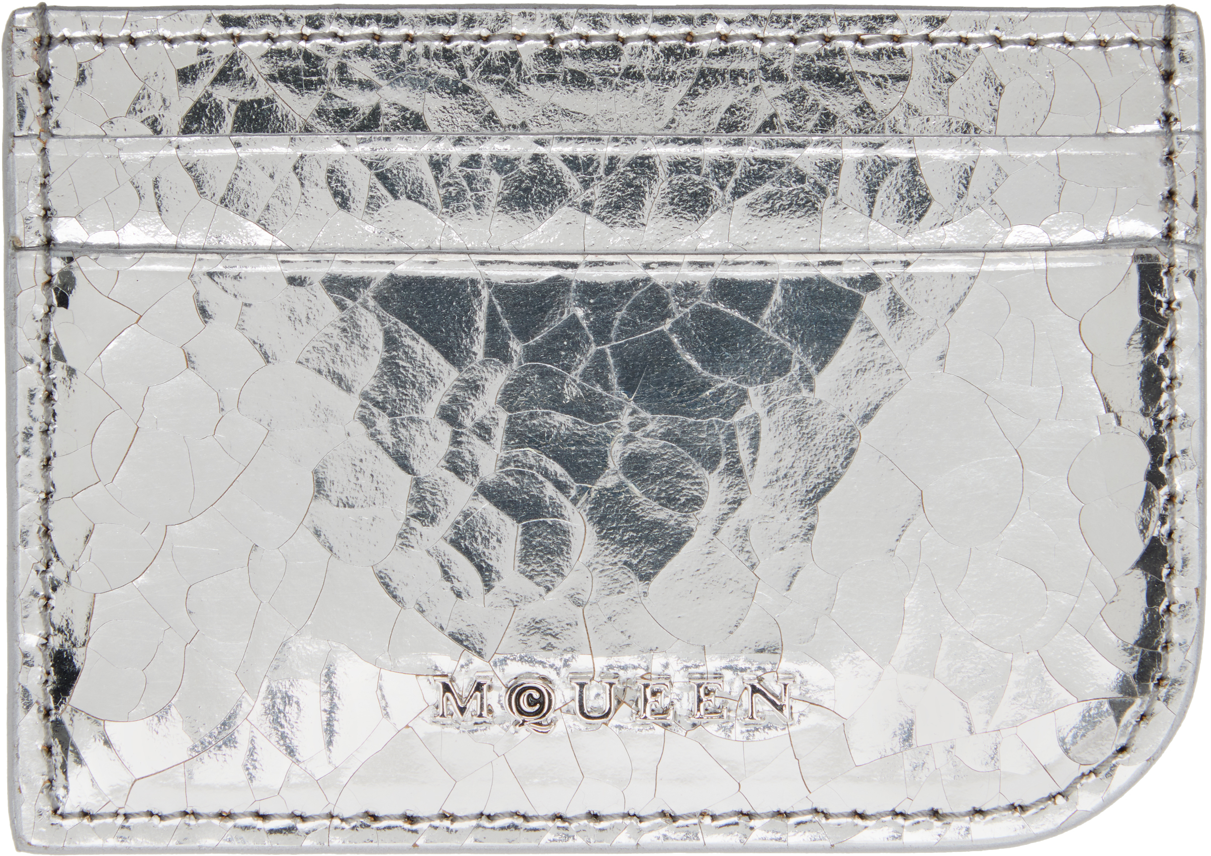 Silver 'McQueen Sling' Card Holder