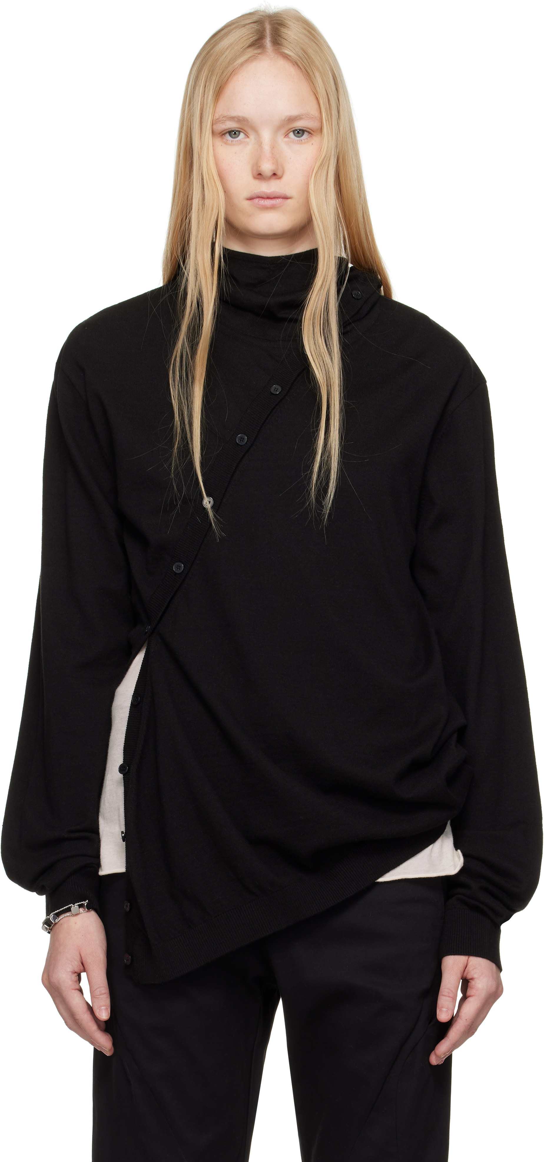 POST ARCHIVE FACTION (PAF) Black 8.0 Center Knit Hoodie