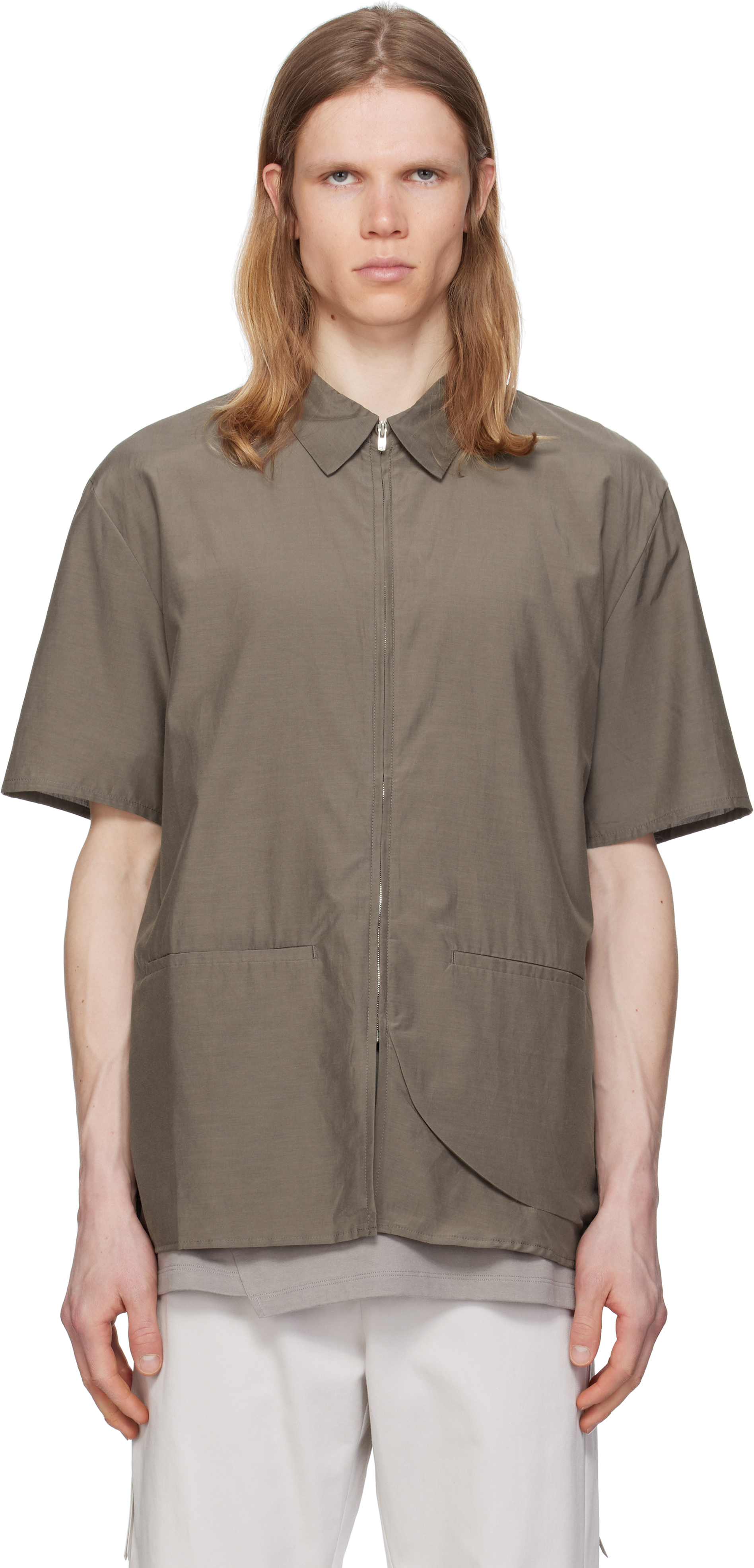 POST ARCHIVE FACTION (PAF) Brown 8.0 Right Half Shirt