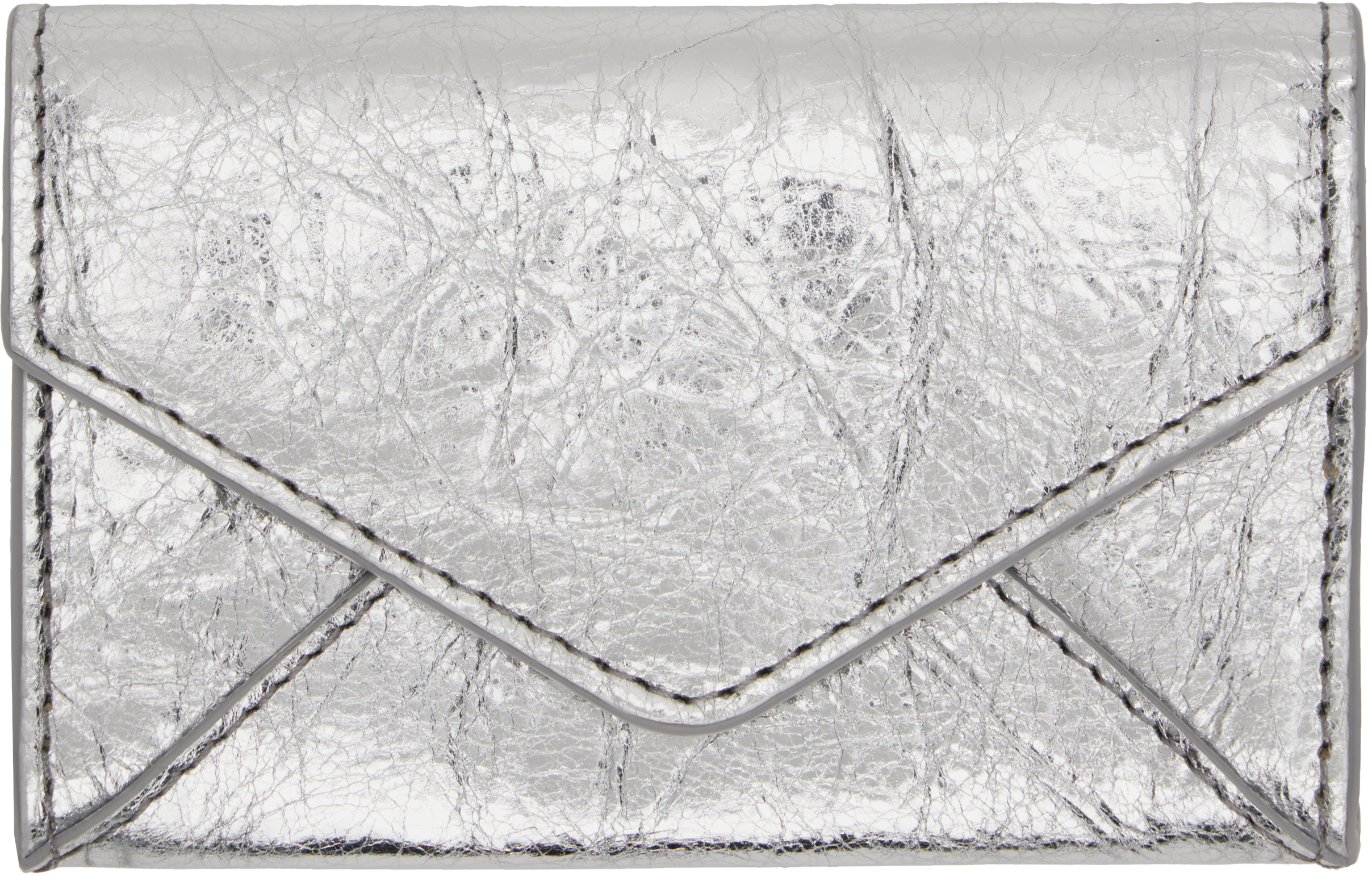 Silver Leather Envelope Card Holder