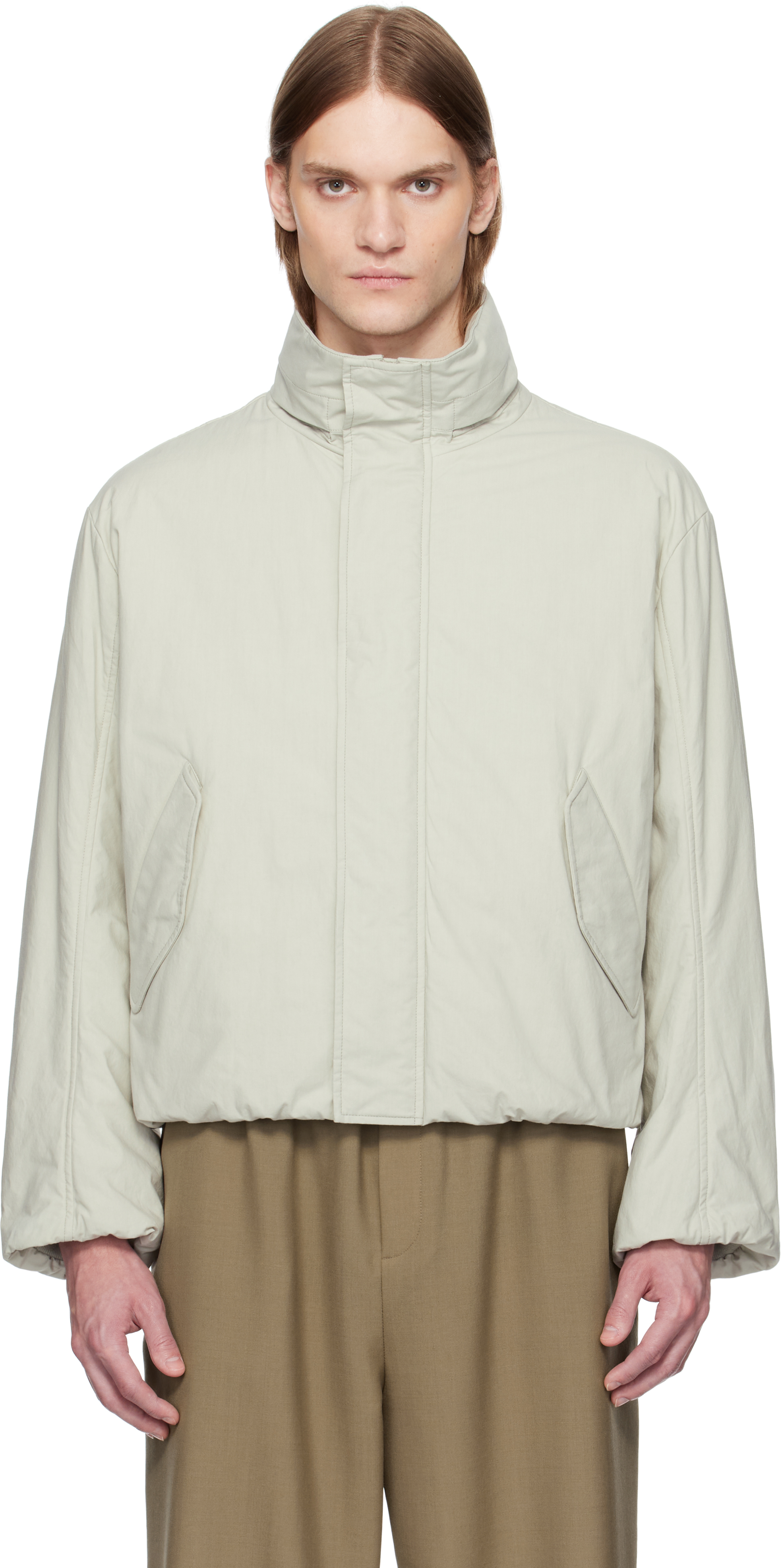 Shop The Row Gray Lucius Jacket In Stn Stone