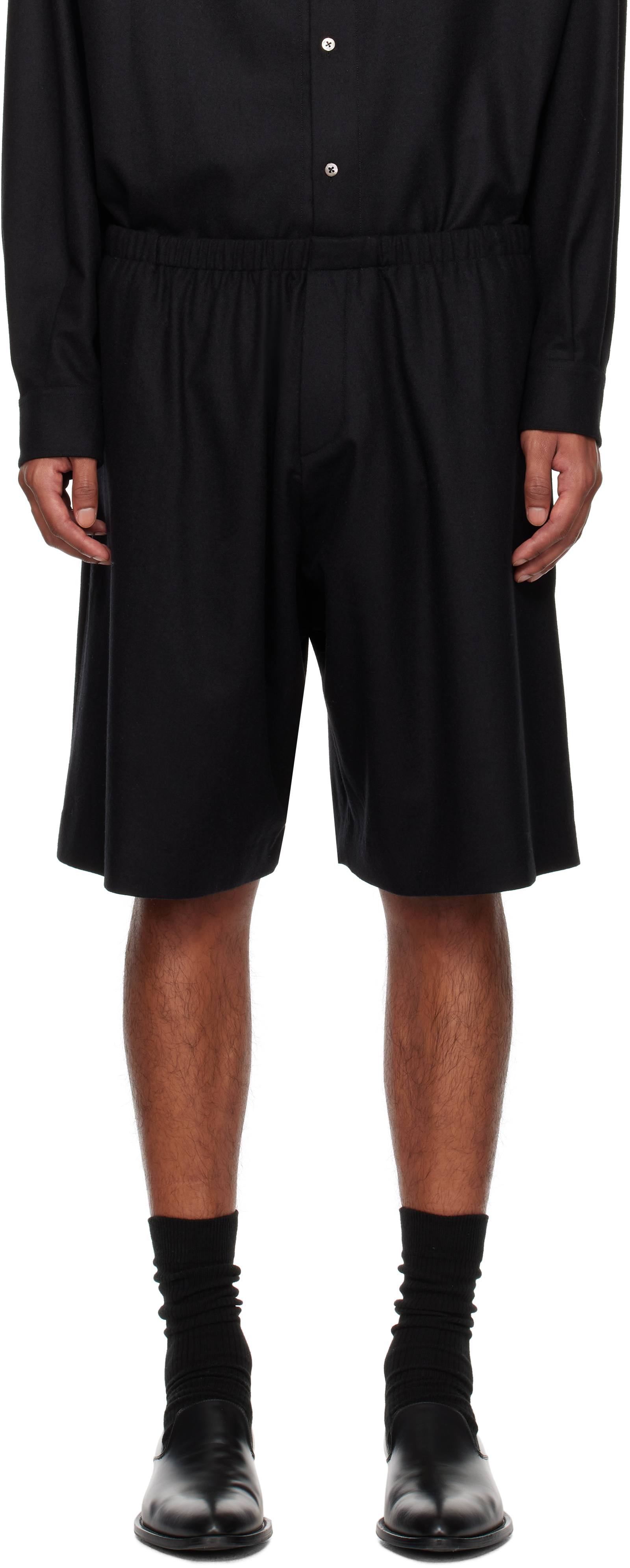 The Row Black Aimir Shorts In Blk Black