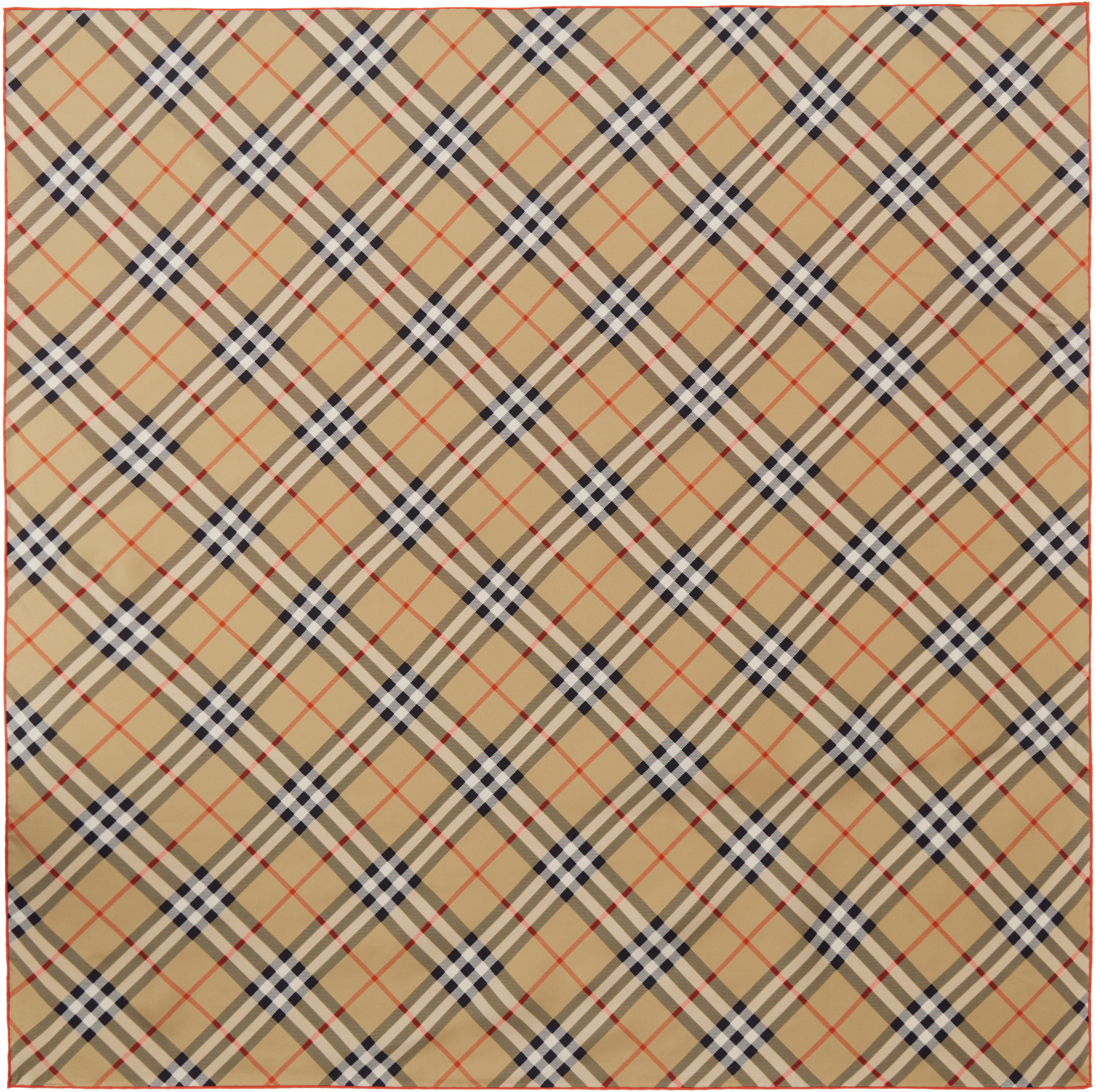 Beige Check Silk Scarf